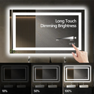 72x36 Inch Frameless LED Bathroom Mirror,Smart Mirror Dweva