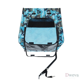 Outdoor Heavy Duty Collapsible Pet Bike Trailer with 16-Inch All-Terrain Wheels & Universal Hitch – Foldable Dog/Cargo Carrier Cart for Bicycles, blue, grey Dweva