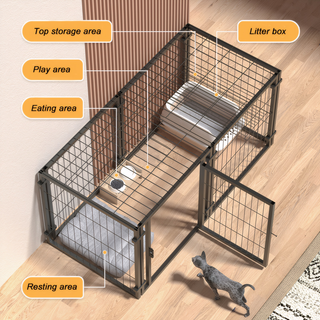 47.2" Dog Crate for Small Medium Large Dogs, Puppy Dog Playpen for Yard Indoor Outdoor Use, Pet Dog Cage Kennel (47.2"L x 23.6"W x 23.6"H) Dweva