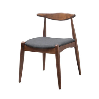 Set of 2 Rubberwood Dining Chairs with Ergonomic Backrest & Comfort Cushions, Walnut+Charcoal (same sku: 59296.00F) Dweva