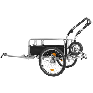3-in-1 Heavy-Duty Bike Cargo Trailer – E-Bike Compatible Steel Frame, 110lb Capacity, Convertible Stroller & Pull Cart w/Suspension, 20" Wheels & Accessories Dweva