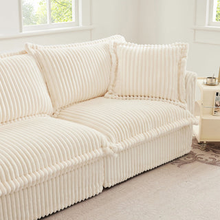 Slipcovered Fluffy Sofa - 2 Seat Dweva