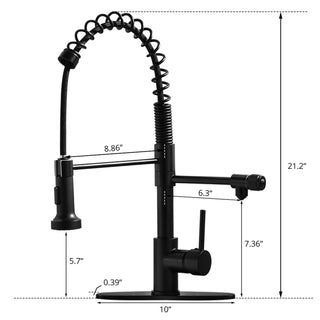 Purifier Kitchen Faucet Drinking Water Faucet With Roll Up Dish Drying Rack, Pull Down Water Filter Kitchen Sink Faucets (Matte Black) Dweva