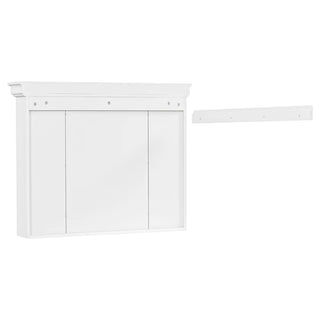35'' x 28'' White Wall Mounted Bathroom Storage Cabinet with Mirror Door, Modern Bathroom Wall Cabinet with Mirror, Medicine Cabinet with 6 Open Shelves Dweva