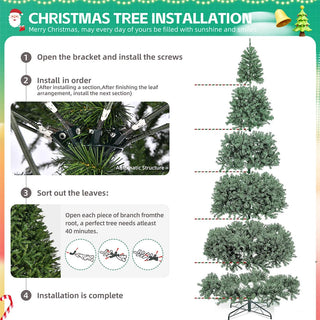 Artificial Christmas Tree, 12ft Premium Unlit Realistic Spruce Holiday Décor w/Dense Branches, Easy Assembly, Metal Base Dweva