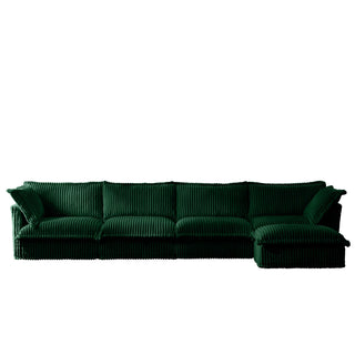 Slipcovered Fluffy Sofa - 4 Seat with Ottoman Dweva