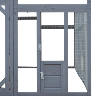Outdoor Chicken Coop Enclosures 110" Large Kitten Playpen ,Upgrade Waterproof Cover-GREY Dweva
