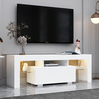 Entertainment TV Stand, Large TV Stand TV Base Stand with LED Light TV Cabinet.