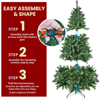 7ft Green Christmas Tree with 400 WiFi-Controlled RGB LED Lights, 1063 PVC Tips, 38 Light Functions, Music Sync, Hinged Structure & Metal Stand – Smart App-Controlled Holiday Tree Dweva