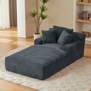 Oversized Chaise Lounge Chair Indoor, Corduroy Upholstered Modern Sofa Couch,No Assembly Required,Comfy Sleeper Sofa for Living Room,Office Dweva