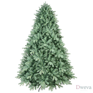 4FT Blue-Green Tint Christmas Tree with 592 PE+PVC Tips – Unique Full-Bodied Tree with Hinged Branches, Easy Assembly, Stable Metal Stand, Eye-Catching Holiday Decor Dweva
