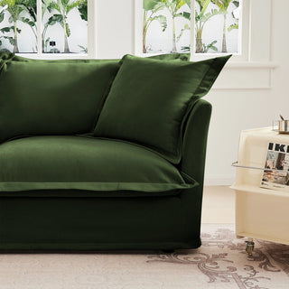 Slipcovered Fluffy Sofa - 2 Seat Dweva