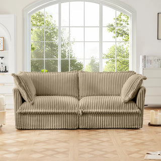 Slipcovered Fluffy Sofa - 2 Seat Dweva