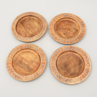 Handcrafted 13" Wood Charger Plate Wooden Dinning Placemat Artisan Wood Tableware Dweva