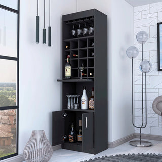 Myers Bar Cabinet, Two Shelves, Double Door Cabinet, Six Built-in Wine Rack Dweva