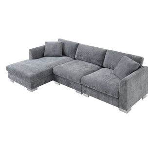 Seren 96" Chenille Cloud Sectional Sofa Dweva