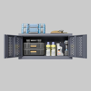 Metal garage cabinet with door, wall-mounted storage cabinet, floating tool cabinet for basements, kitchens, and warehouses (gray, 11.81" H) Dweva