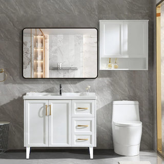 30x40 Inch Black Metal Framed Rectangular Bathrrom Mirror for Wall.(W2203134112) Dweva