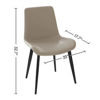 Dining Chairs 4PCS, Modern Kitchen & Dining Room Chairs, Upholstered Faux Leather Cushion Seat and Sturdy Metal Legs Dweva