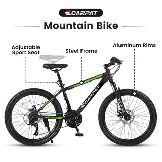 S26102 26 Inch Mountain Bike, Shimano 21 Speeds with Mechanical Disc Brakes, High-Carbon Steel Frame, Suspension MTB Bikes Mountain Bicycle for Adult & Teenagers Dweva