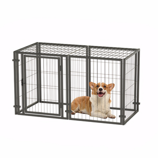 47.2" Dog Crate for Small Medium Large Dogs, Puppy Dog Playpen for Yard Indoor Outdoor Use, Pet Dog Cage Kennel (47.2"L x 23.6"W x 23.6"H) Dweva