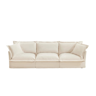 Slipcovered Fluffy Sofa - 3 Seat Dweva
