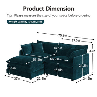 Harmony Luxury Deep-Seat Cloud Couch Dweva