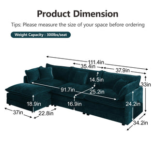 Harmony Luxury Deep-Seat Cloud Couch Dweva