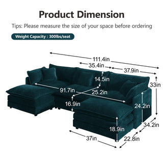 Harmony Luxury Deep-Seat Cloud Couch Dweva