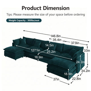 Harmony Luxury Deep-Seat Cloud Couch Dweva