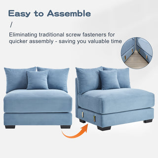 Velora Cloud Modular Sofa - Blue