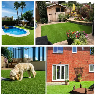 3ft x 32ft Premium Artificial Turf Mat with Drainage Holes. Thick Fake Grass with Rubber Backing, Ideal for Indoor/Outdoor Pet Areas, Garden, Lawn, Patio & Balcony Decor(Grass height 0.6 inches/1.5cm) Dweva