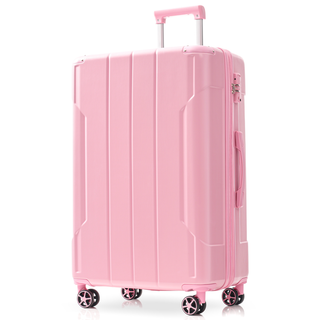 Hardshell Luggage, Lightweight Durable ABS Suitcases with Double Wheels, Expandable 28-inch Checked Luggage 28" (Pink) Dweva