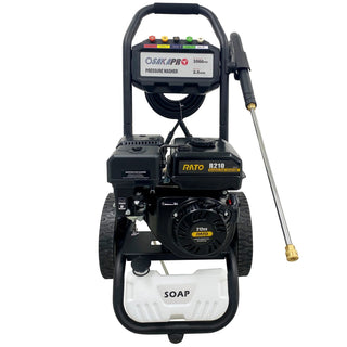 3500PSI Gas Pressure Washer, 2.5GPM Gas Powered High Pressure Washer with 212CC RATO Engine, 5PCS Adjustable Nozzles, Onboard Soap Tank, Spray Gun and Wand, Multi use. Black Color Dweva