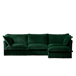 Slipcovered Fluffy Sofa - 3 Seat with Ottoman Dweva
