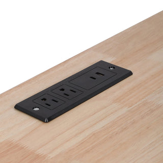 K&K 56.5'' Kitchen Island with Drop Leaf, Power Outlet, Embossed Vertical Stripe Rolling Kitchen Cart on Wheels with 4 Doors , 5 Deep Drawers and Adjustable Shelves, for Kitchen, Dining Room, Black Dweva