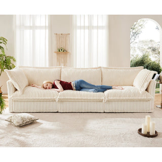 Slipcovered Fluffy Sofa - 3 Seat Dweva