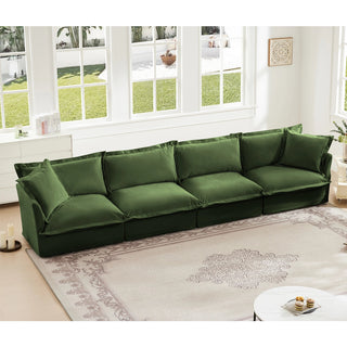 Slipcovered Fluffy Sofa - 4 Seat Dweva