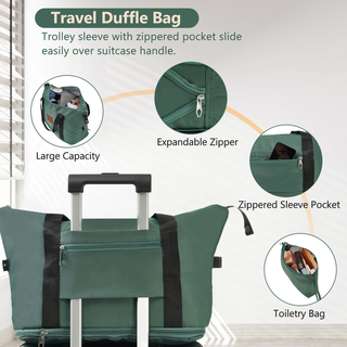Hardshell Luggage Sets 3 Piece Carry-on Suitcases with Wheels Travel Luggage for Men Women, Green(20in) Dweva
