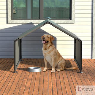 Dog Shade Shelter, Portable Pet Tent, Water Resistant Dog House for Shade Protection, Outdoor, Garden, Patio, Backyard, Gray Dweva