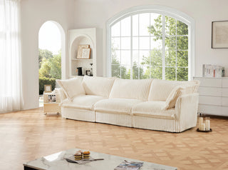 Slipcovered Fluffy Sofa - 3 Seat Dweva