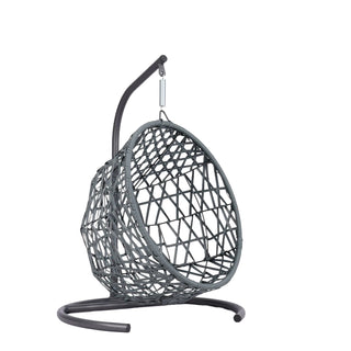 Cat Swing Bed with Stand & Cushion, Cat Egg Chair with Rattan Wicker Appearance, Indoor Hanging Swinging Cat Bed for Cats, Small Dogs, and Small Animals,Brown Dweva