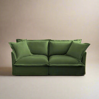 Slipcovered Fluffy Sofa - 2 Seat Dweva