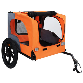 Outdoor Heavy Duty Collapsible Pet Bike Trailer with 16-Inch All-Terrain Wheels & Universal Hitch – Foldable Dog/Cargo Carrier Cart for Bicycles, orange Dweva