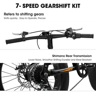 V20235 20 Inch Fat Tire Bike Adult 7 Speed Mountain Bike, Dual Disc Brakes, High Carbon Steel Frame, Front Suspension, Mountain Buggy, City Commuter City Bike, Fat Tire Bike Dweva