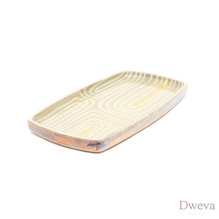 Jakevia Handmade Running Stripes Wooden Platter (Large) Dweva