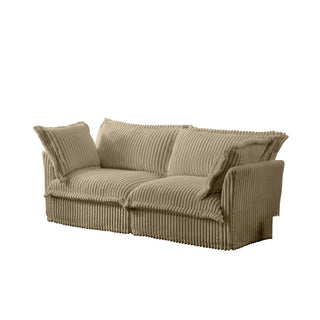 Slipcovered Fluffy Sofa - 2 Seat Dweva