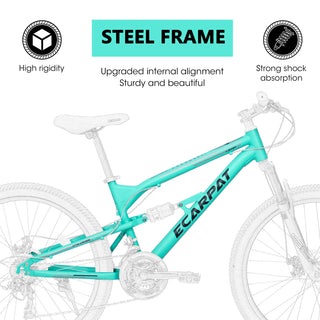 A26207 26 Inch Steel Frame Shock Fork Plus Shock Absorber 21-speed Unisex Mountain Bike Dweva