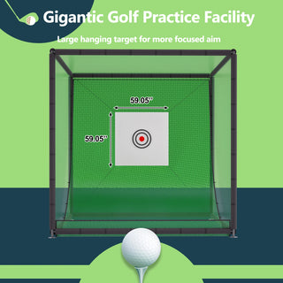 Golf Practice Net Cage,10 x 10 x 10FT Metal Frame Hitting Net Kit for Backyard,Golf Batting Cage Netting Golf Training Simulators for Home Dweva