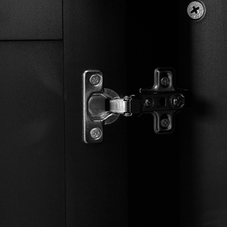 Black Triangle Tall Cabinet with 3 Drawers and Adjustable Shelves for Bathroom, Kitchen or Living Room, MDF Board with Painted Finish (WF306469AAG New Color) Dweva